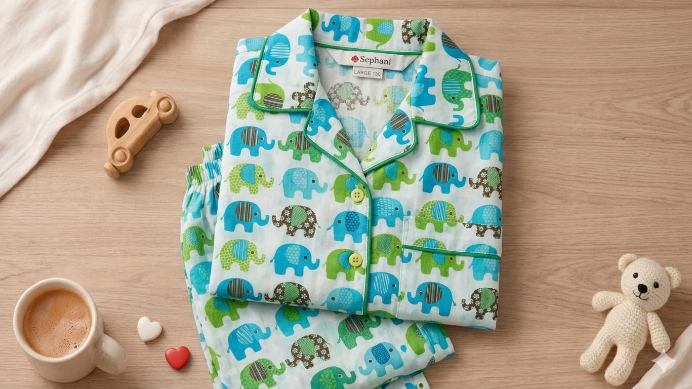 🐘🐘💖Kids Printed Night Suit Set BOY Cotton Nightwear Soft & Comfortable Sleepwear
