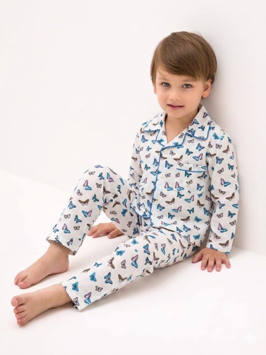 🦋🦋💖Kids Printed Night Suit Set BOYS Cotton Nightwear Soft & Comfortable Sleepwear