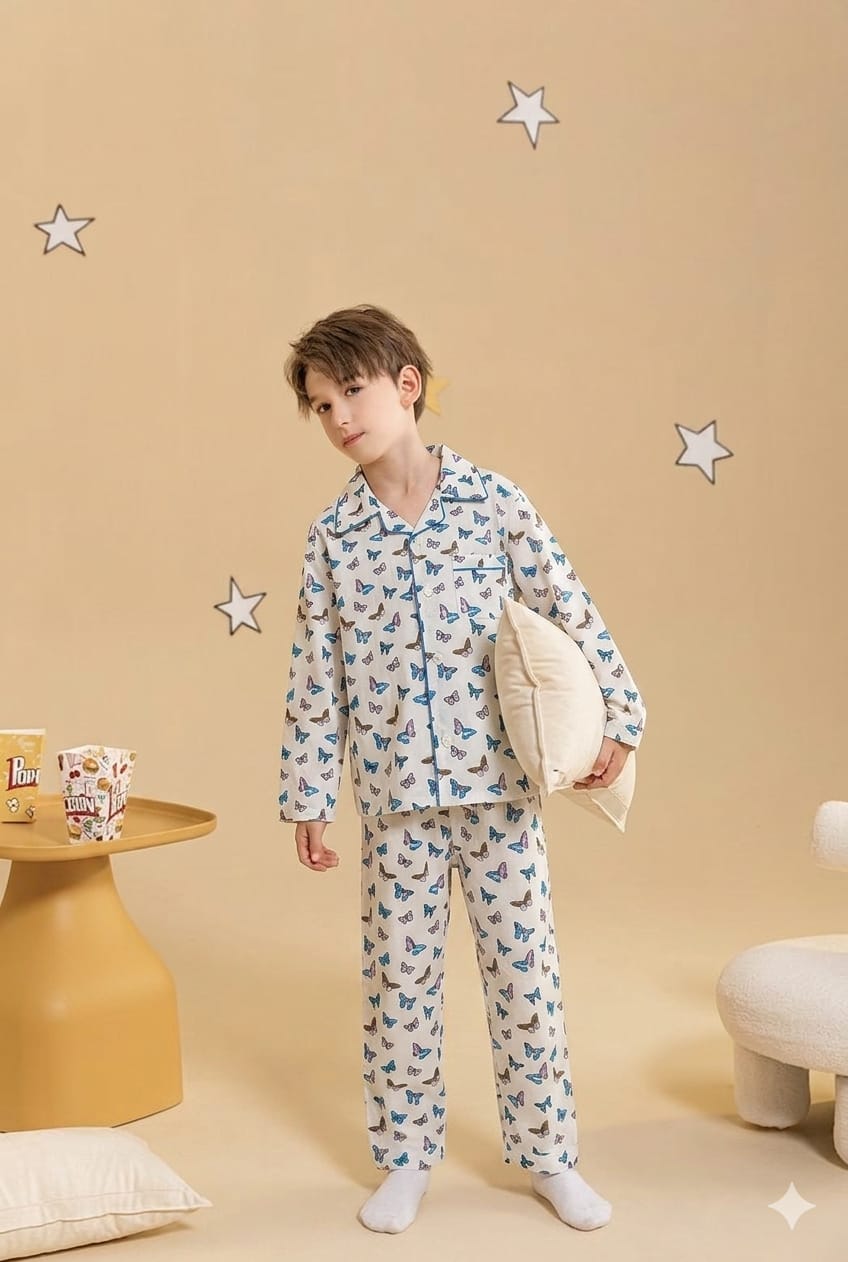🦋🦋💖Kids Printed Night Suit Set BOYS Cotton Nightwear Soft & Comfortable Sleepwear