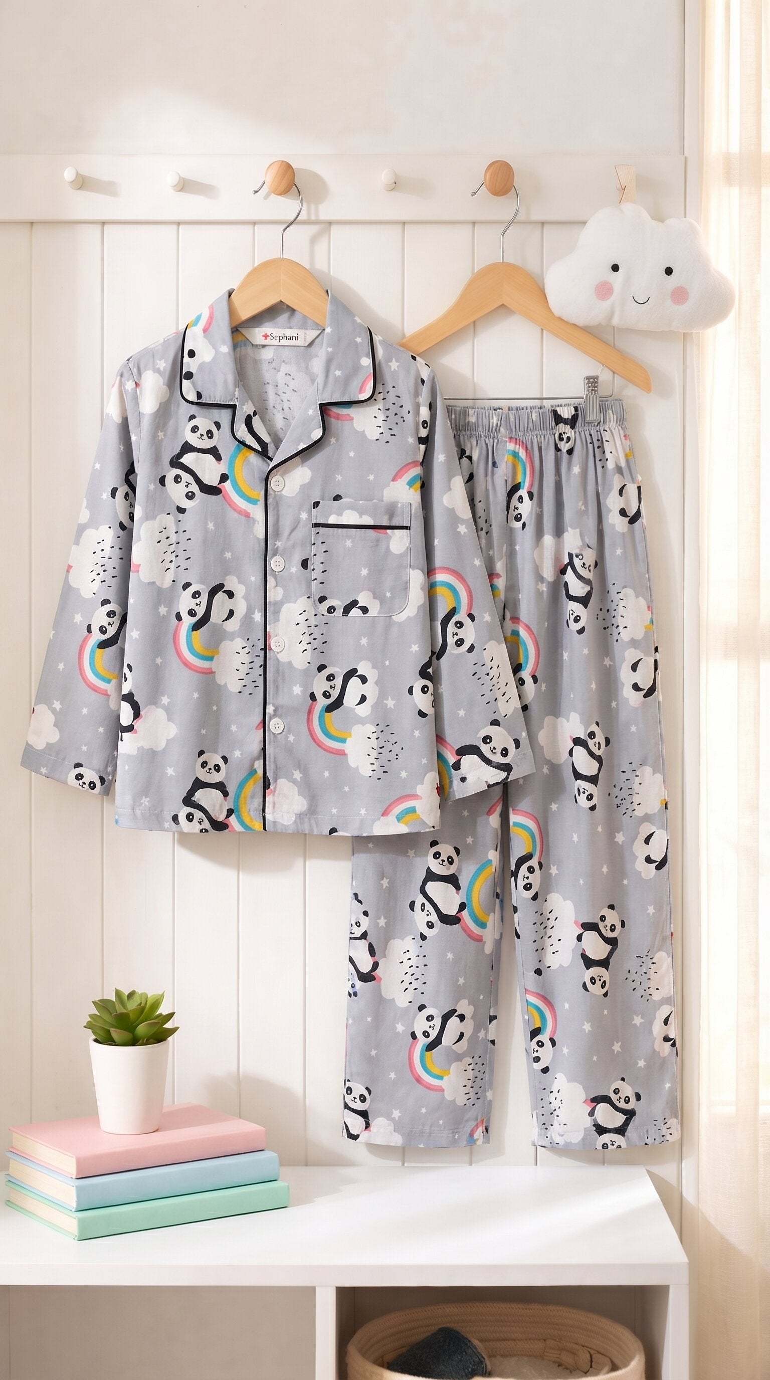 Kids Printed Night Suit Set Girls Cotton Nightwear Soft & Comfortable Sleepwear (Copy)
