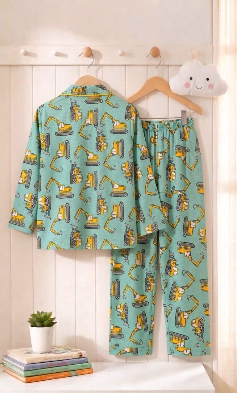 💕Kids Rainbow Print Night Suit Set | Cute Printed Cotton Pajama Set for Girls| Soft & Comfortable Sleepwear