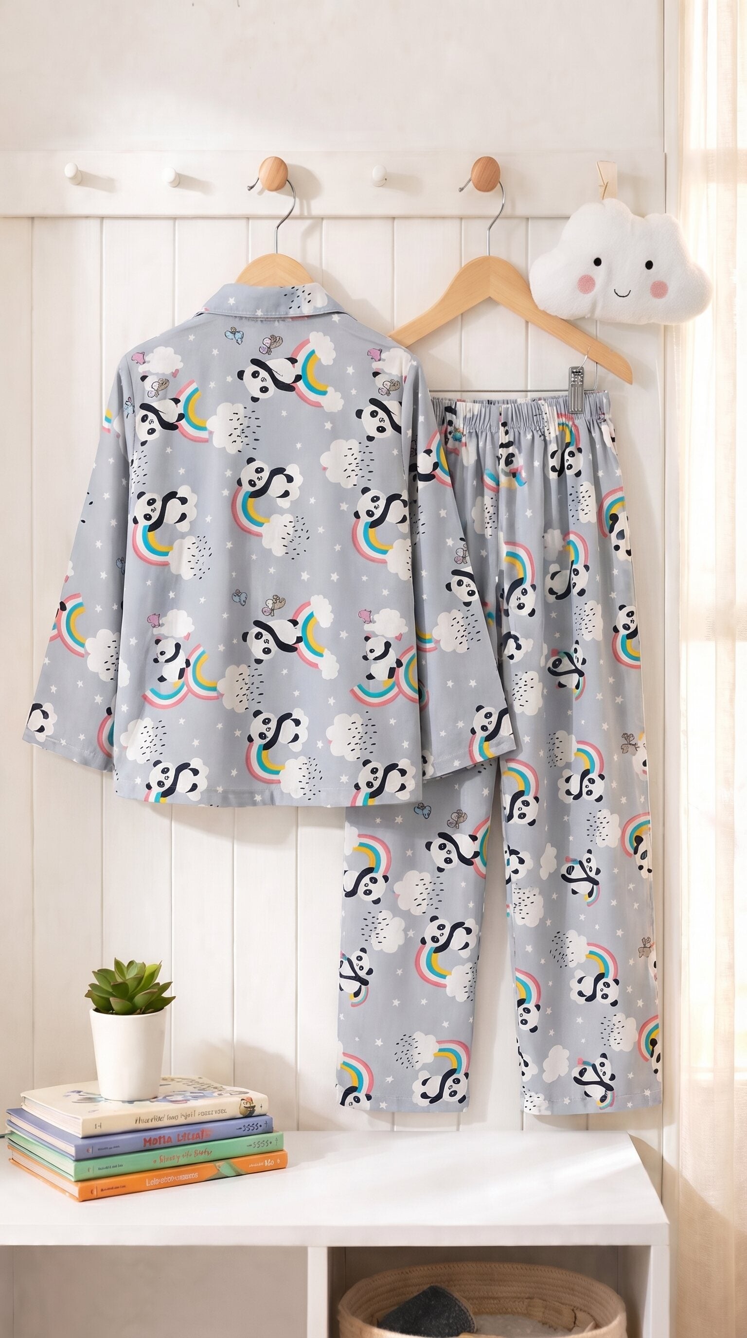 Kids Printed Night Suit Set Girls Cotton Nightwear Soft & Comfortable Sleepwear (Copy)
