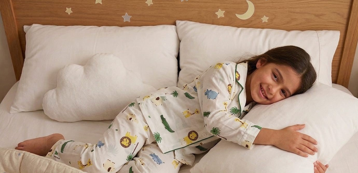 Kids Printed Night Suit Set,  Girls Cotton Nightwear Soft & Comfortable Sleepwear