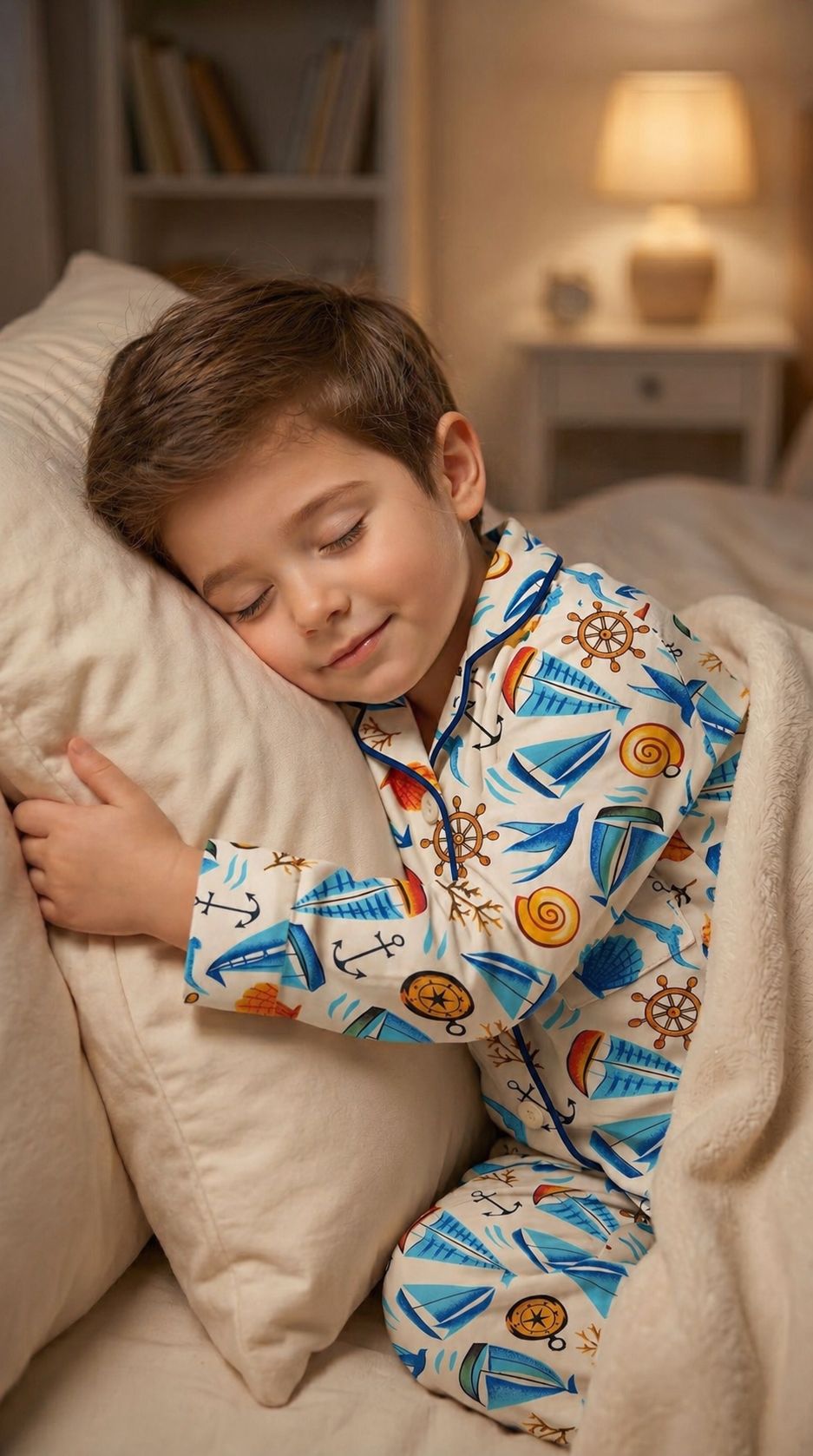 ⛵⛵💖Kids Printed Night Suit Set Boys Cotton Nightwear Soft & Comfortable Sleepwear