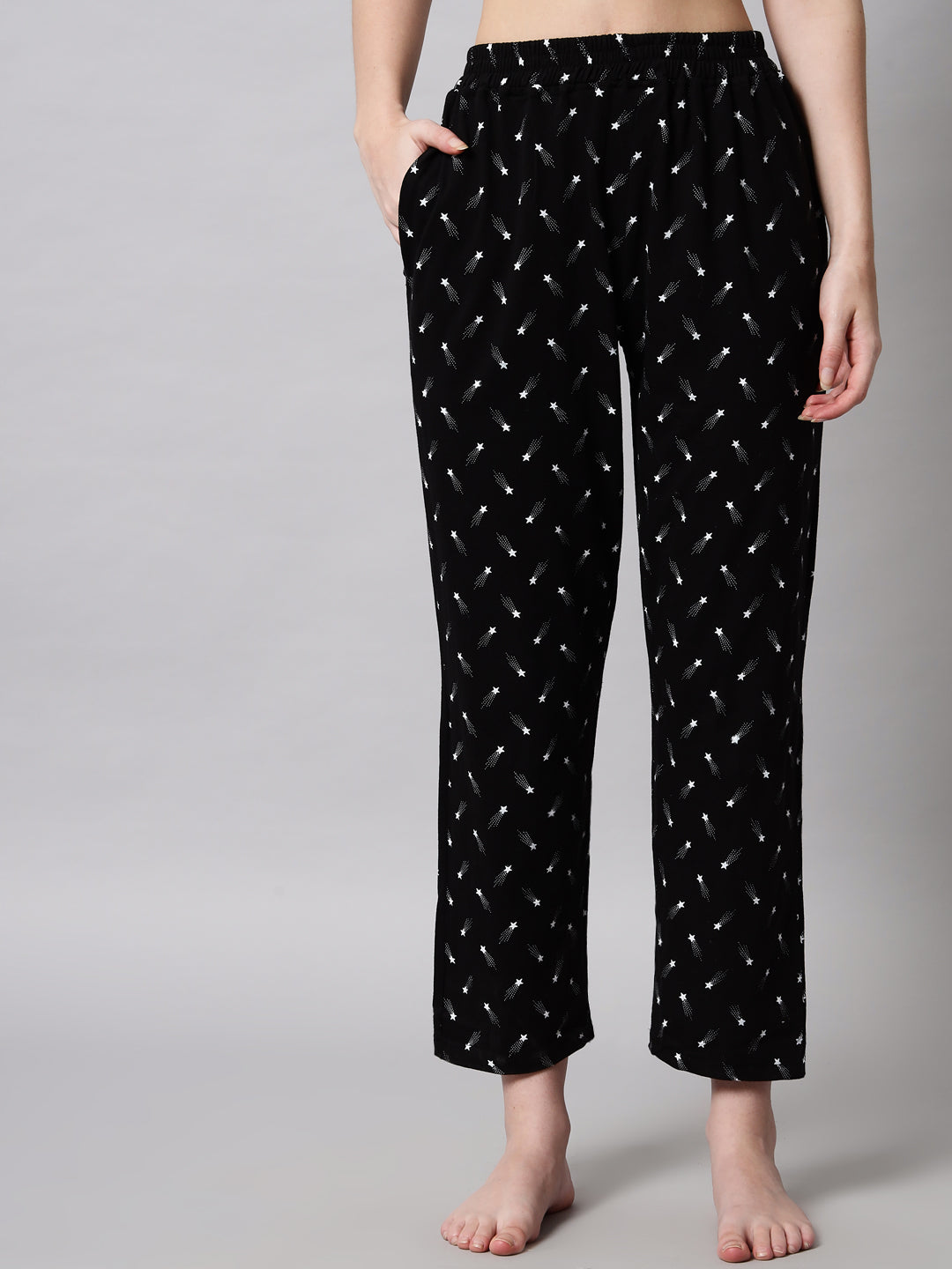 Printed Cotton Night Suit Set – Button-Down Top & Pajama Sleepwear