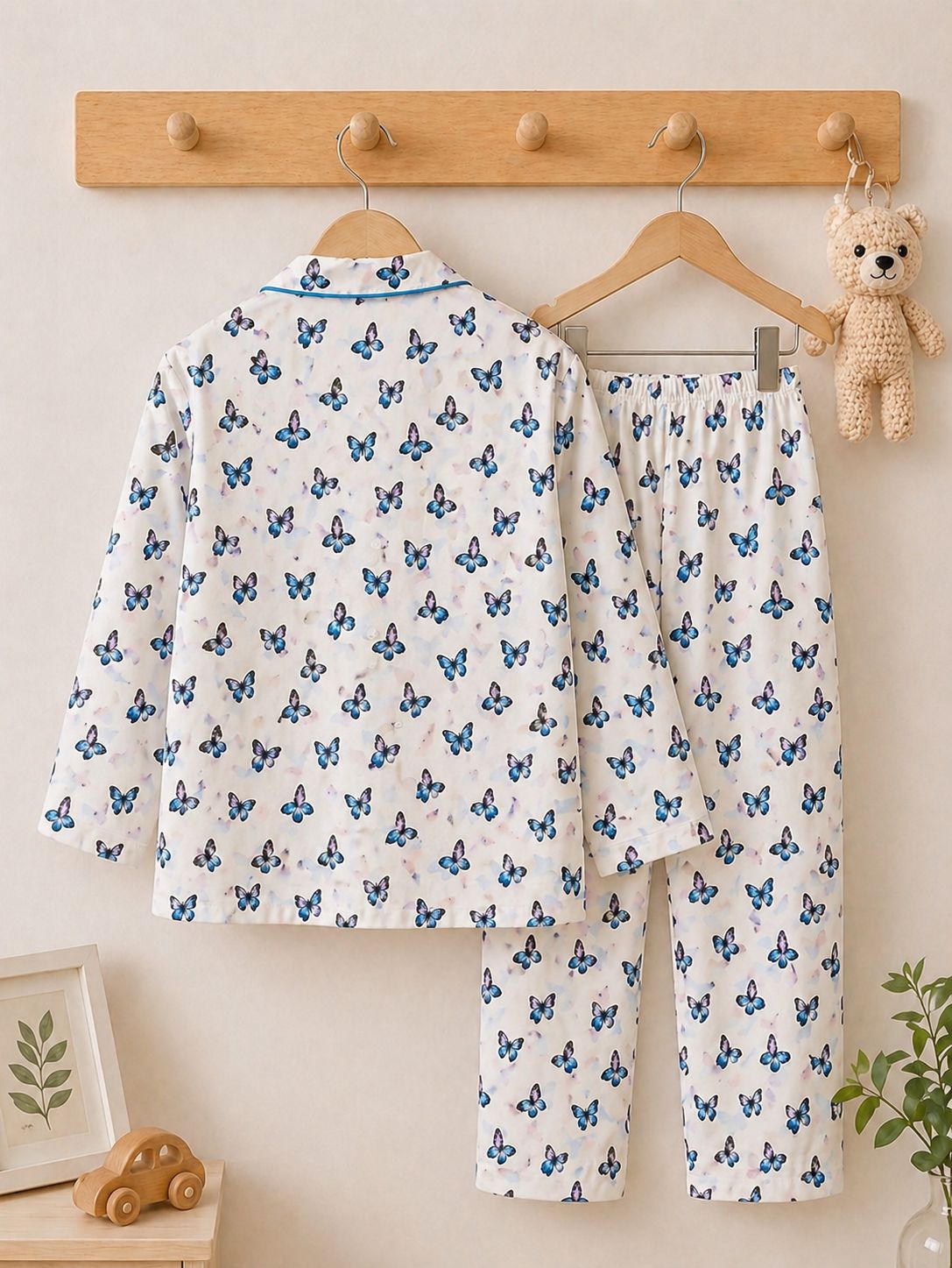 Kids Printed Night Suit Set Girls Cotton Nightwear Soft & Comfortable Sleepwear