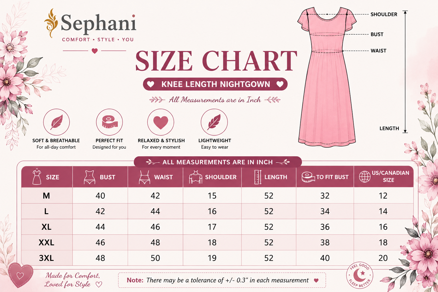 Sephani Women's Black Cotton Nightgown | Elegant Lace Long Night Dress | Soft Breathable Sleepwear