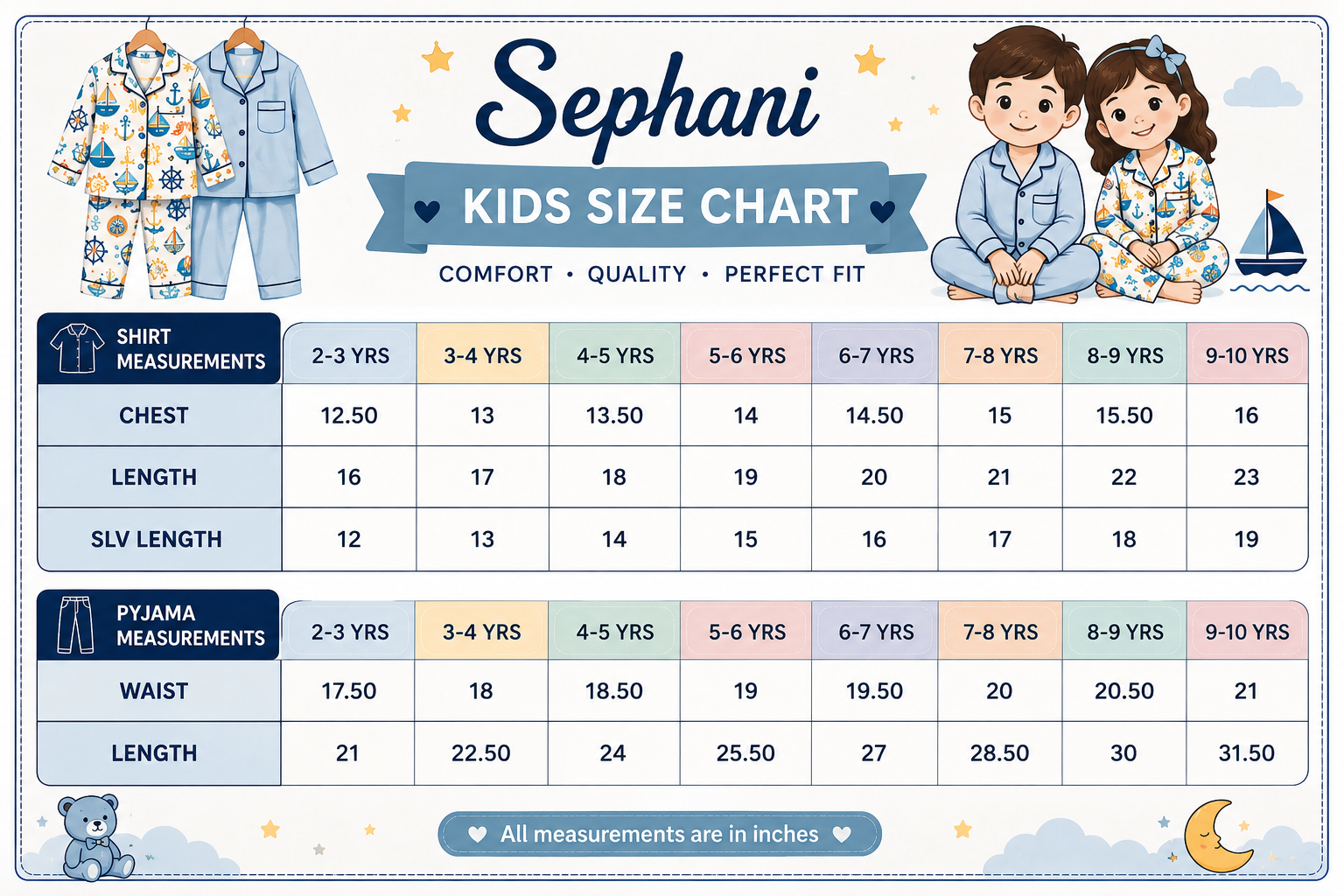 Cotton Kids Nautical Print Night Suit | Soft Button-Down Pajama Set for Boys | Full Sleeve Sleepwear