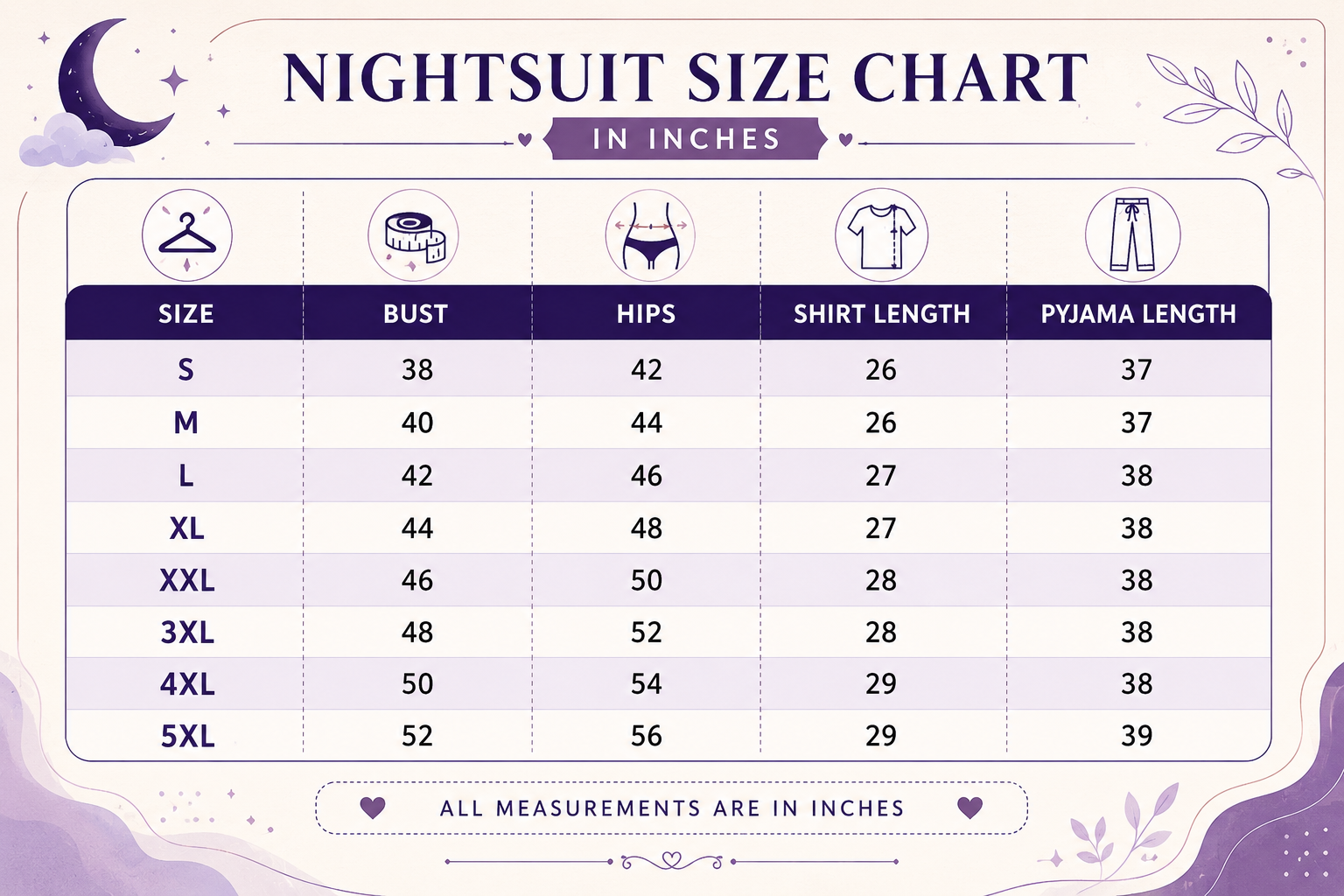 size chart