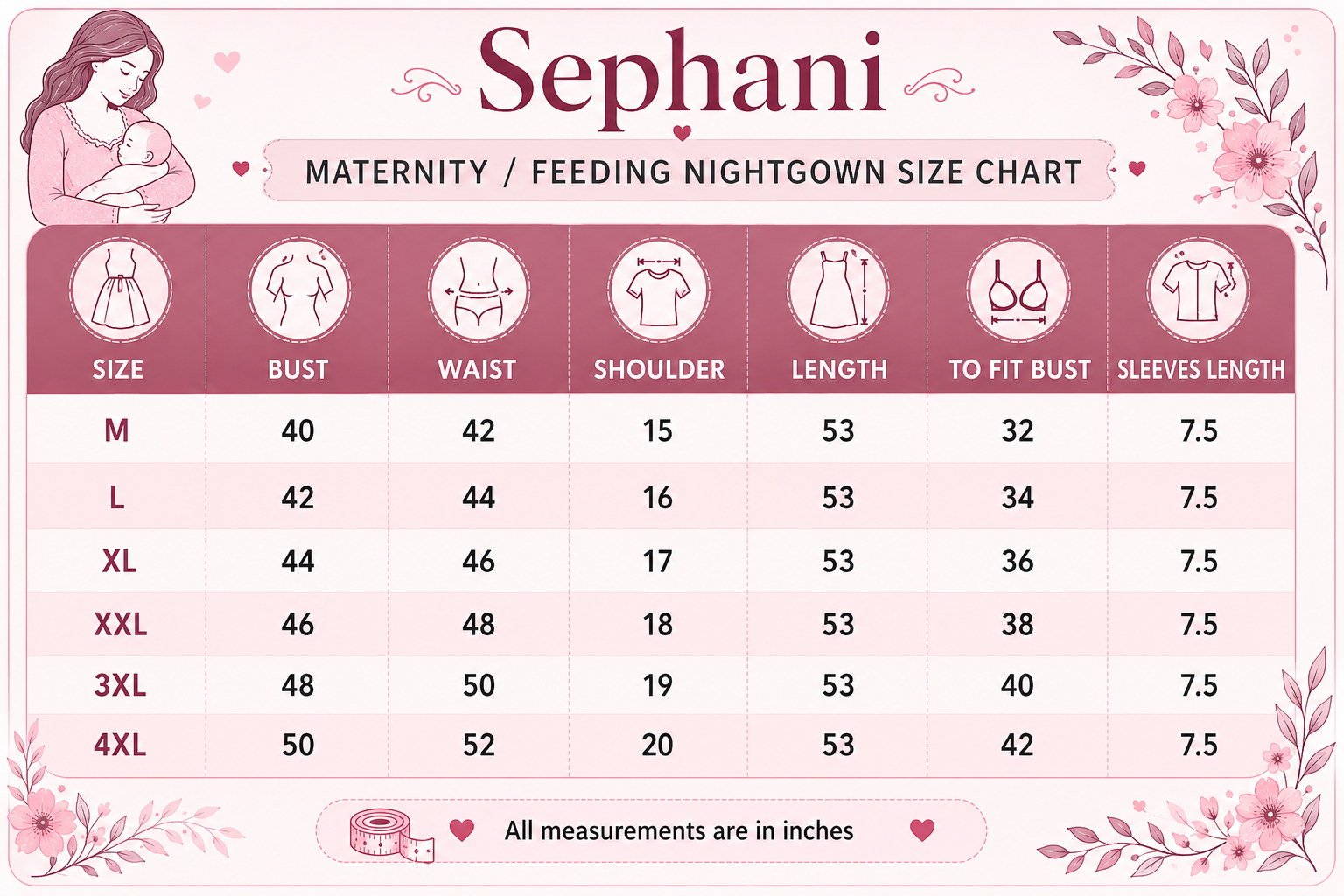 Sephani Women's Turquoise Floral Maternity Cotton Nightgown | Feeding Friendly Long Night Dress | Soft Pregnancy Sleepwear