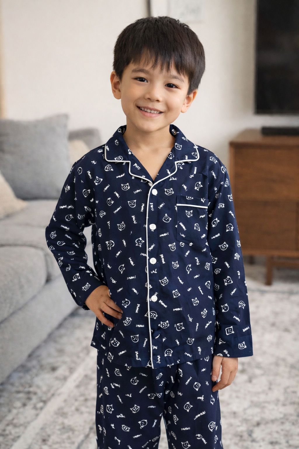 🧒 Kids Cartoon Printed Cotton Night Suit Set – Soft & Comfortable Sleepwear