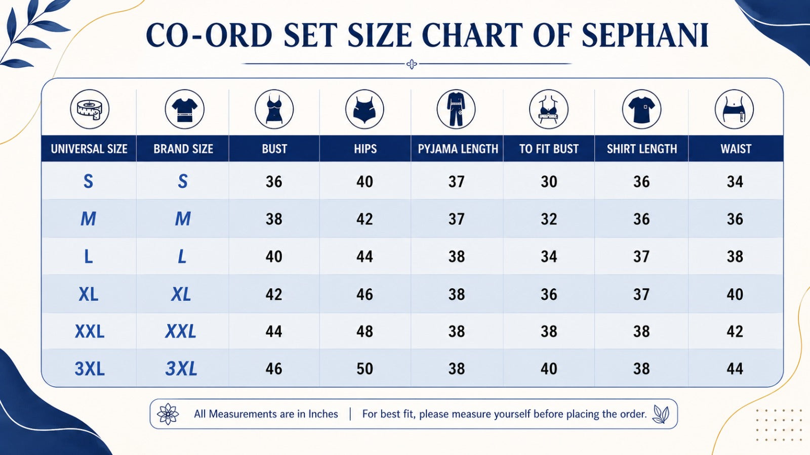Size chart