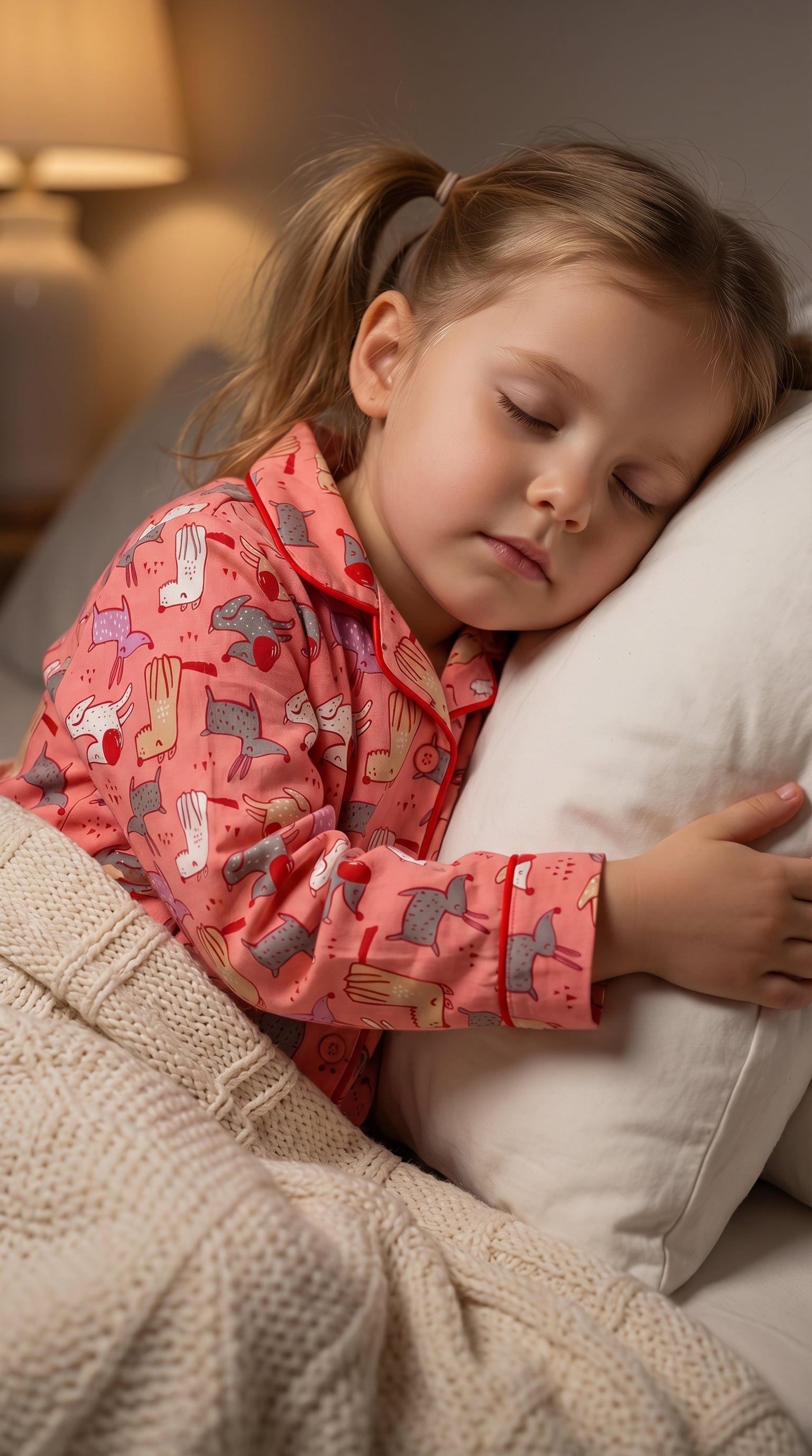 Cute Cotton Kids Night Suit – Playful Animal Print Pajama Set