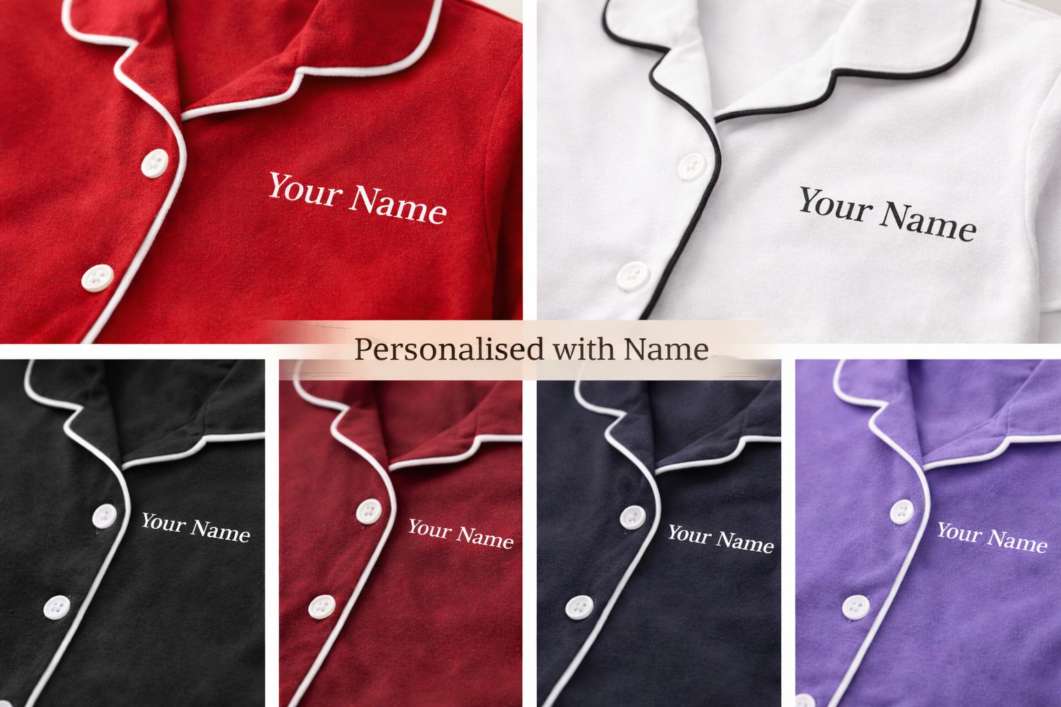 Customizable Cotton NightSuit Set for Girls Personalized Name Pajama Set