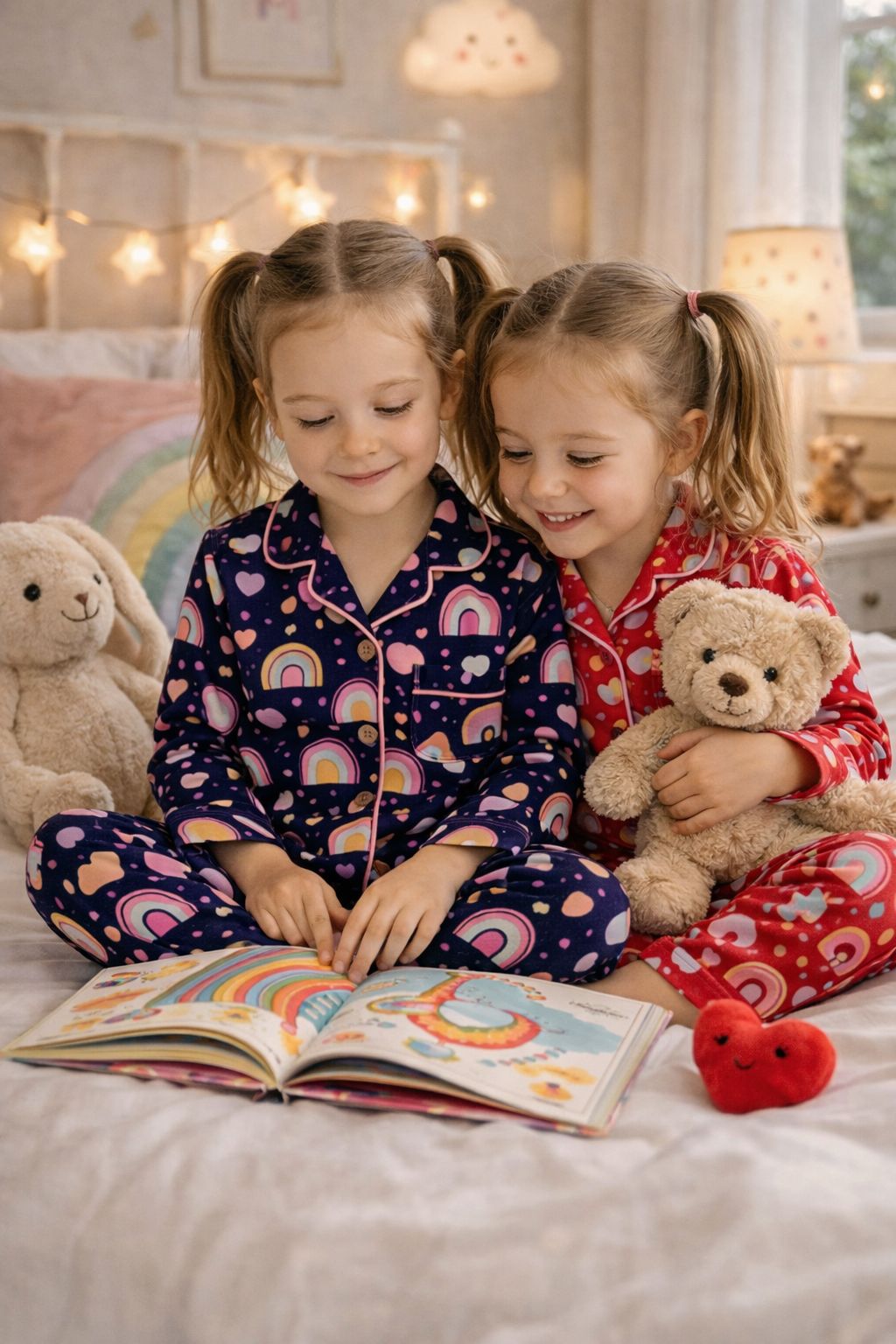 TWO young kids wearing the elegant sephani nightsuits 