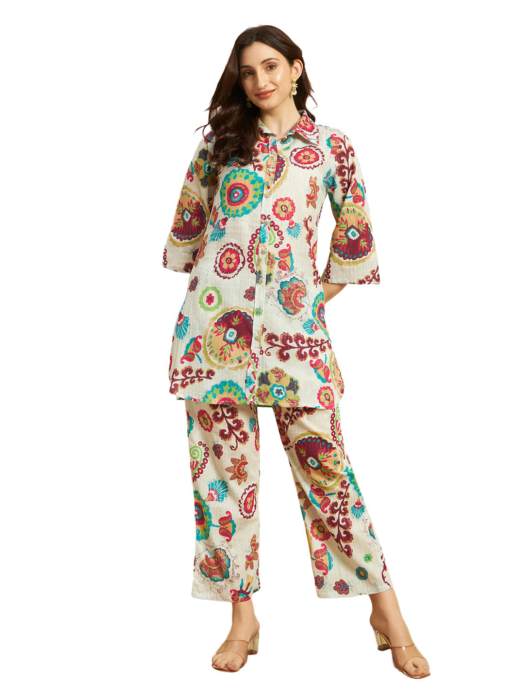 🌼 Women’s Multicolor Printed Kurta & Pant Co-Ord Set